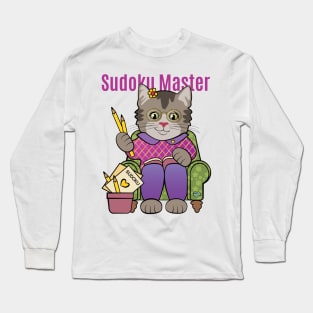 Sudoku Master Cat Long Sleeve T-Shirt